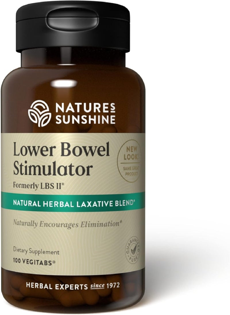 NATURE'S SUNSHINE Nature's Sunshine Lower Bowel Stimulator - Helps Relieve Constipation - Cleanse & Detox Your Colon with Natural Herbal Ingredients - 25 Servings - 100 Vegitabs 