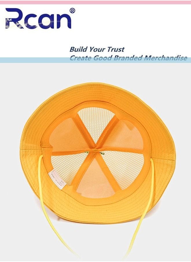 Rcan Mesh Windproof Sunscreen Hat Breathable Children's Cap Primary School Students 3-7 Years Old Yellow  - Image 5