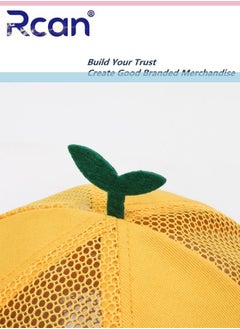 Rcan Mesh Windproof Sunscreen Hat Breathable Children's Cap Primary School Students 3-7 Years Old Yellow  - Image 4