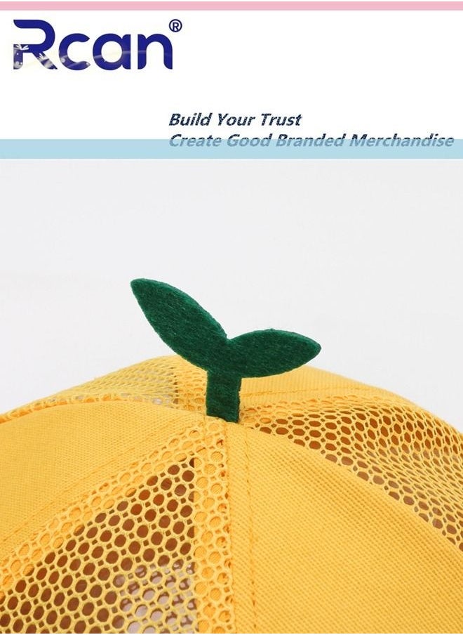 Rcan Mesh Windproof Sunscreen Hat Breathable Children's Cap Primary School Students 3-7 Years Old Yellow  - Image 4