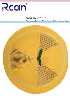 Rcan Mesh Windproof Sunscreen Hat Breathable Children's Cap Primary School Students 3-7 Years Old Yellow  - Image 3