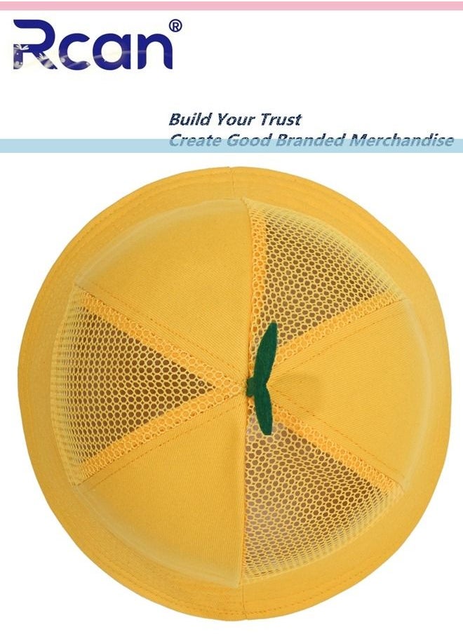 Rcan Mesh Windproof Sunscreen Hat Breathable Children's Cap Primary School Students 3-7 Years Old Yellow  - Image 3