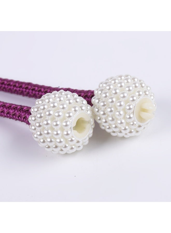 بيتنا ٤ قطع ربط ستارة ٤٦ سم ربطة ستارة لؤلؤ كرة حامل ستارة حبل خشن، تصميم كرة لؤلؤ حبل خشن ربطة ستارة مشابك أحزمة، مشابك درابز حبل ربط ستارة، ربطة ستارة ديكور للستائر والنوافذ، بدون حفر تركيب سهل حبل بوليستر غرفة معيشة نوم ديكور منزل هدية (أبيض) - Image 4