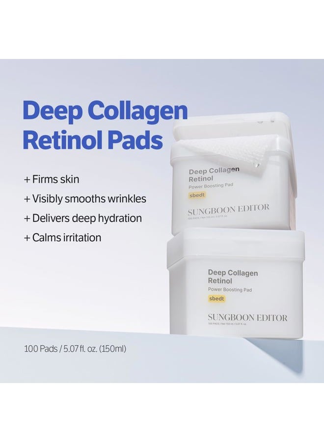 SUNGBOON EDITOR Deep Collagen Retinol Power Boosting Pads | Deep Hydration, Skin Elasticity for Dry Skin, Wrinkles, Korean Moisturzier, Korean Skincare, Toner Pads - 100 Count - Image 3