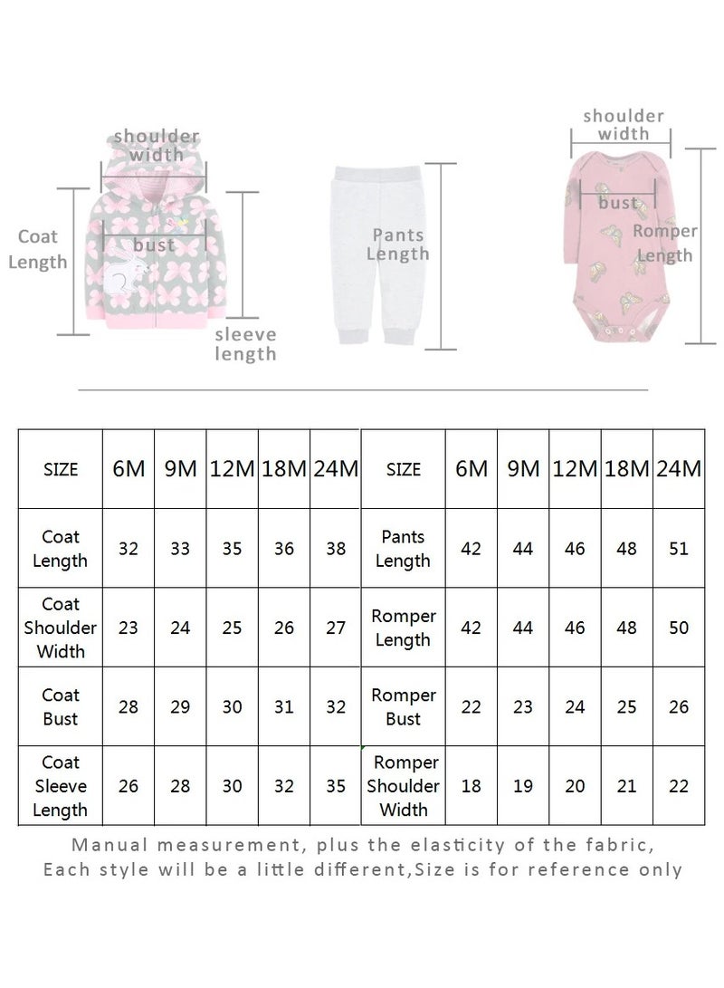 RedMapleTEK Boys And Girls Baby Sweatshirt Jacket Hooded Coat Long-Sleeved Jumpsuit Baby Three-Piece Set  - Image 2