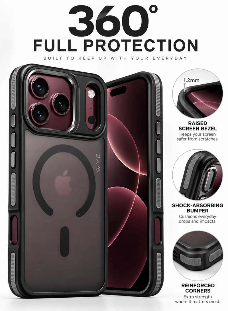 واي كفر لجهاز iPhone 18 Pro Max | حماية كاملة 360 درجة ضد الصدمات | جراب مغناطيسي متوافق مع MagSafe بظهر شفاف | حماية الكاميرا والشاشة بتصميم نحيف وفاخر