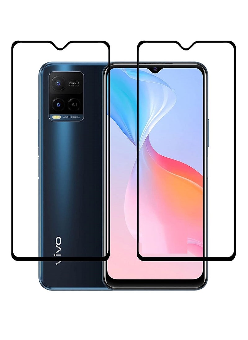 Super 2 Pieces Tempered Glass Screen Protector 5D Designed For vivo Y21 Full Glue Edge to Edge Full Screen Coverage And Bubble Free - Image 1