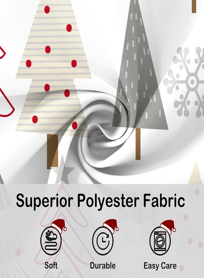 YOSTEV Christmas Shower Curtain, Colorful Christmas Tree Shower Curtains for Bathroom Decor, Red Green Winter Holiday Shower Curtain, Merry Christmas Xmas Pine Fabric Cloth Bath Curtain, 72 x 72 Inch - Image 4