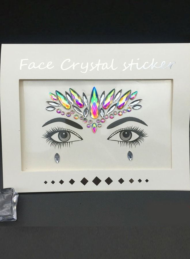 Luminous Mermaid Princess Face Gems Crystal Sticker - Image 1