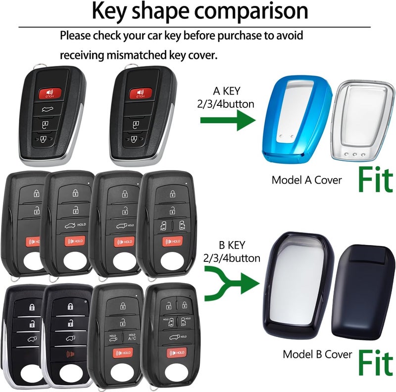 Lcyam Key Fob Cover for Toyota with Metal Keychain - Compatible with 2021-2022 Models - Image 3