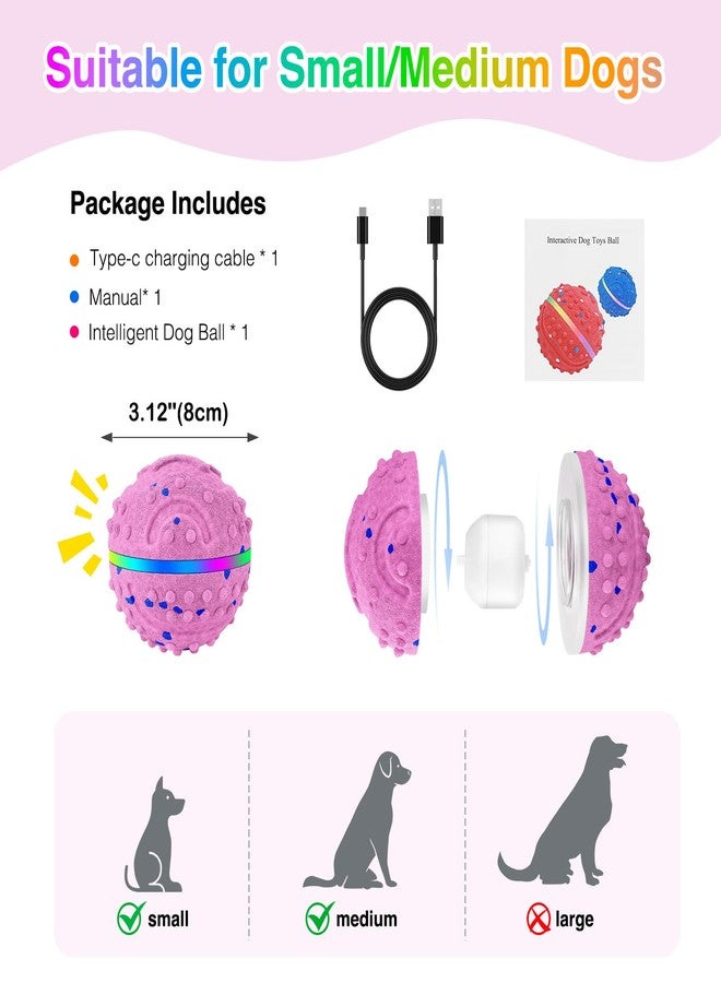 Vizbrite Interactive Dog Toys, Waterproof Smart Dog Ball, Rechargeable Moving Bouncing Dogs Ball with RGB Lights, 3 in 1 Play Modes Keeps Dogs Busy, E-TPU Material for Small Medium Dogs - Image 2