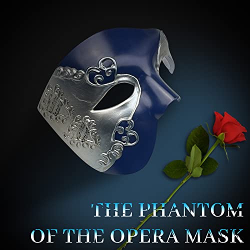 IncreDecor Masquerade Mask for Men Phantom of The Opera Half Face Mask with Bowtie, Venetian Masks for Halloween Party (Blue) - Image 5