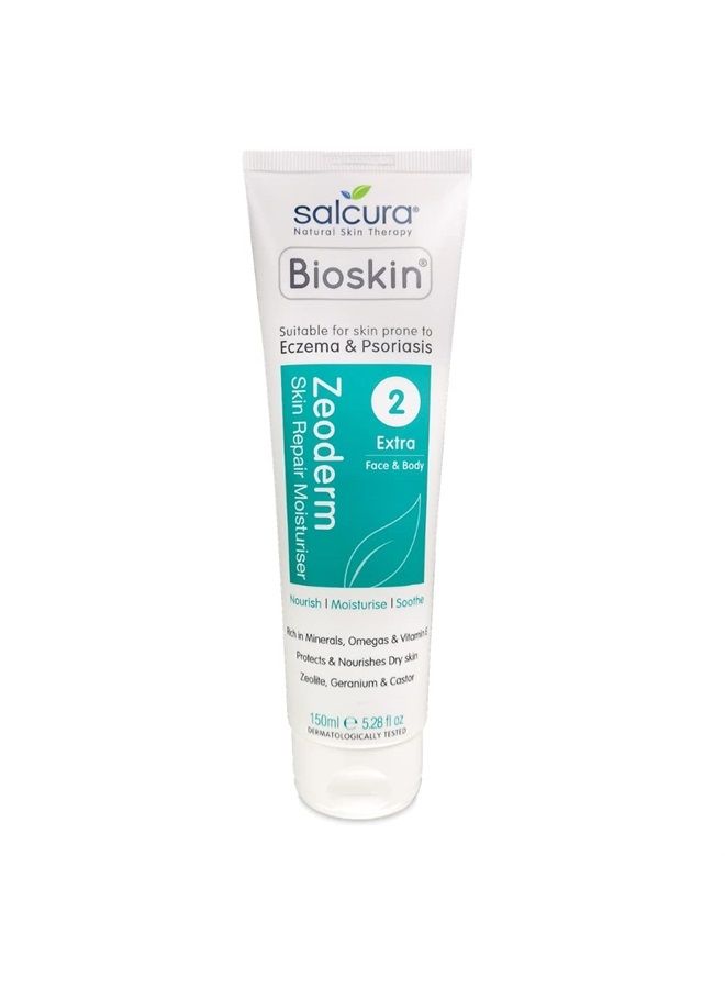 SALCURA Natural Skin Therapy, Bioskin Zeoderm Skin Repair Moisturiser, Including Natural Ingredients Relieves Itchiness & Soothes Irritation, Ideal for Severely Dry & Dehydrated Skin 150ml - Image 1