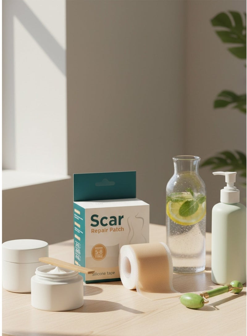 SCAR Silicone Scar Sheets,Extra Long Scar Sheets for C-Section, Tummy Tuck, Keloid, and Surgical Scars - Reusable Medical Grade Silicone Scar Tape - Image 1