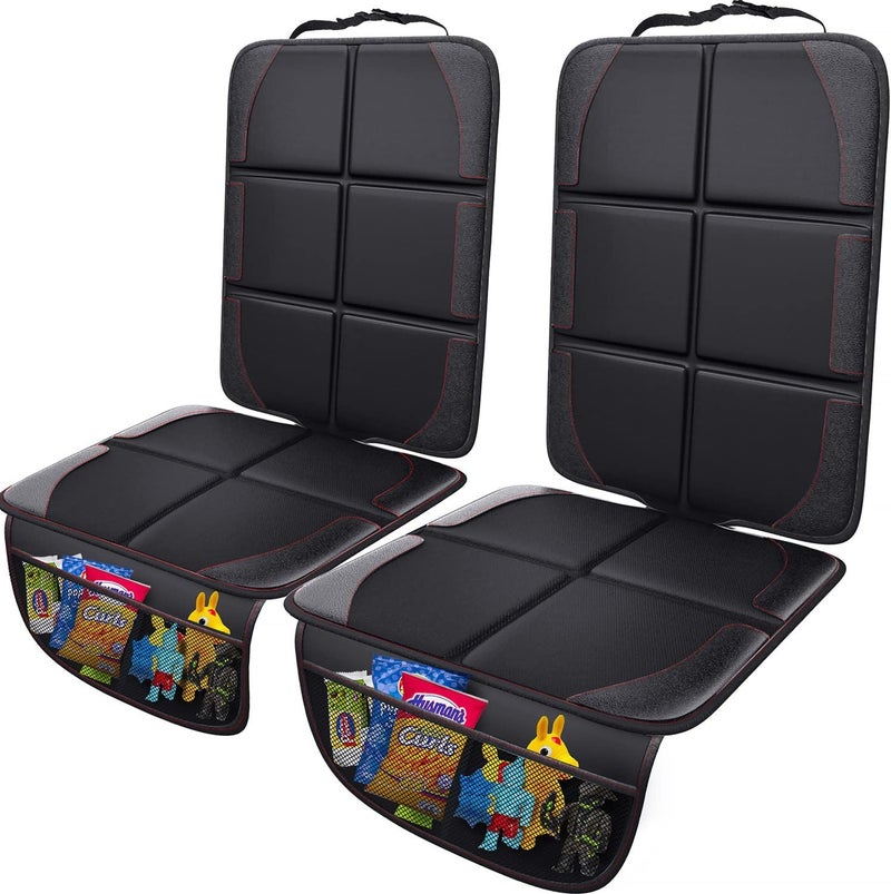 Gimars XL Thick EPE Cushion Car Seat Protector Mat - Pack of 2 Waterproof Child Seat Protectors with Storage Pockets - Image 1