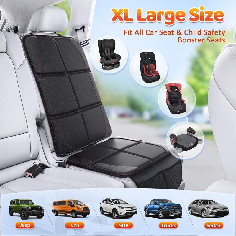 Gimars XL Thick EPE Cushion Car Seat Protector Mat - Pack of 2 Waterproof Child Seat Protectors with Storage Pockets - Image 3