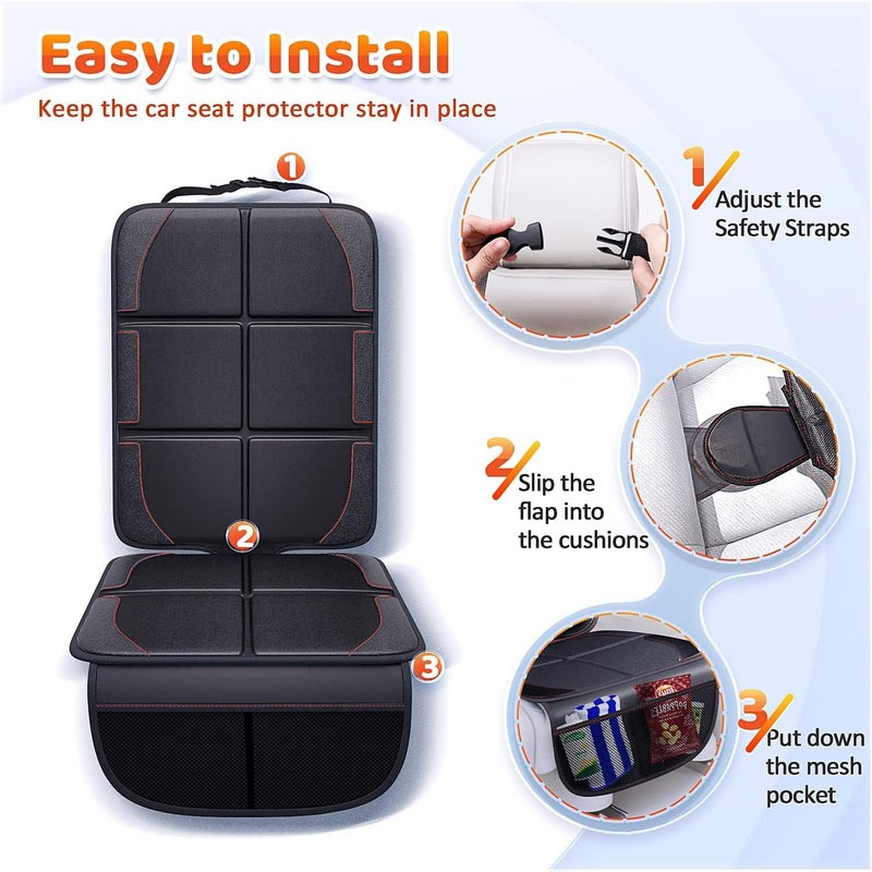 Gimars XL Thick EPE Cushion Car Seat Protector Mat - Pack of 2 Waterproof Child Seat Protectors with Storage Pockets - Image 5