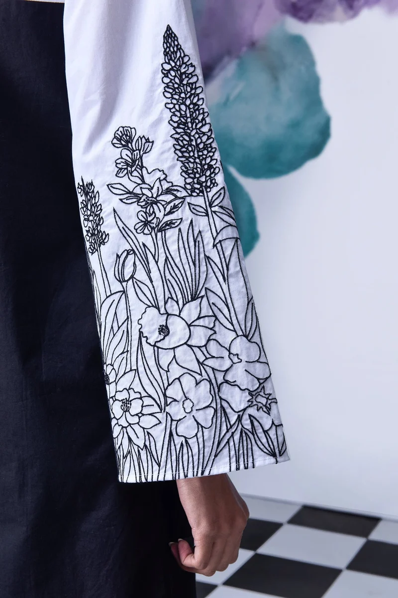 Genes Lecoanet Hemant Black White Layered Relax Fit Dress