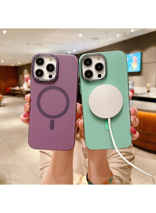 erorex Case For iPhone 15 Pro Golden Shield Frosted Semi-transparent MagSafe PC Phone Case - Image 3