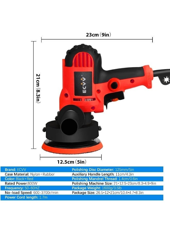 ECVV ECVV Electric Polisher Machine 700W Polishing Machine Adjustable Speed Sander Polish Waxing Tools Car Accessories Furniture Leather Shoes Polishing Tool - Image 3