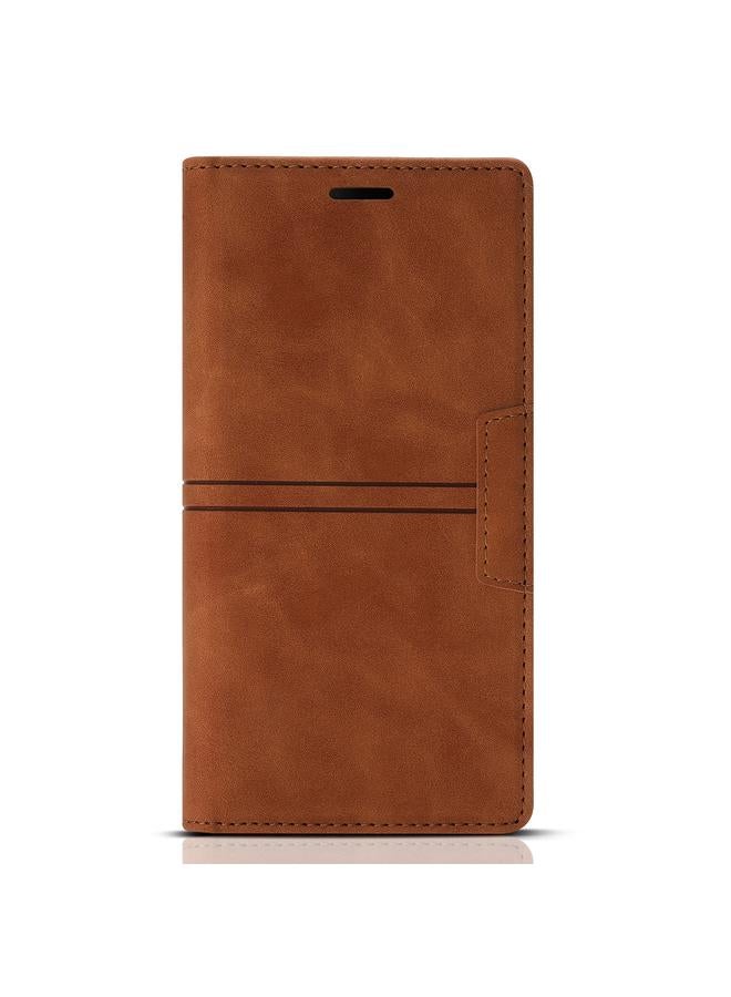 اس-توب جراب لهاتف iPhone XR Dream Magnetic Suction Business من جلد البولي يوريثان مع حامل وفتحة بطاقة ومحفظة - Image 2