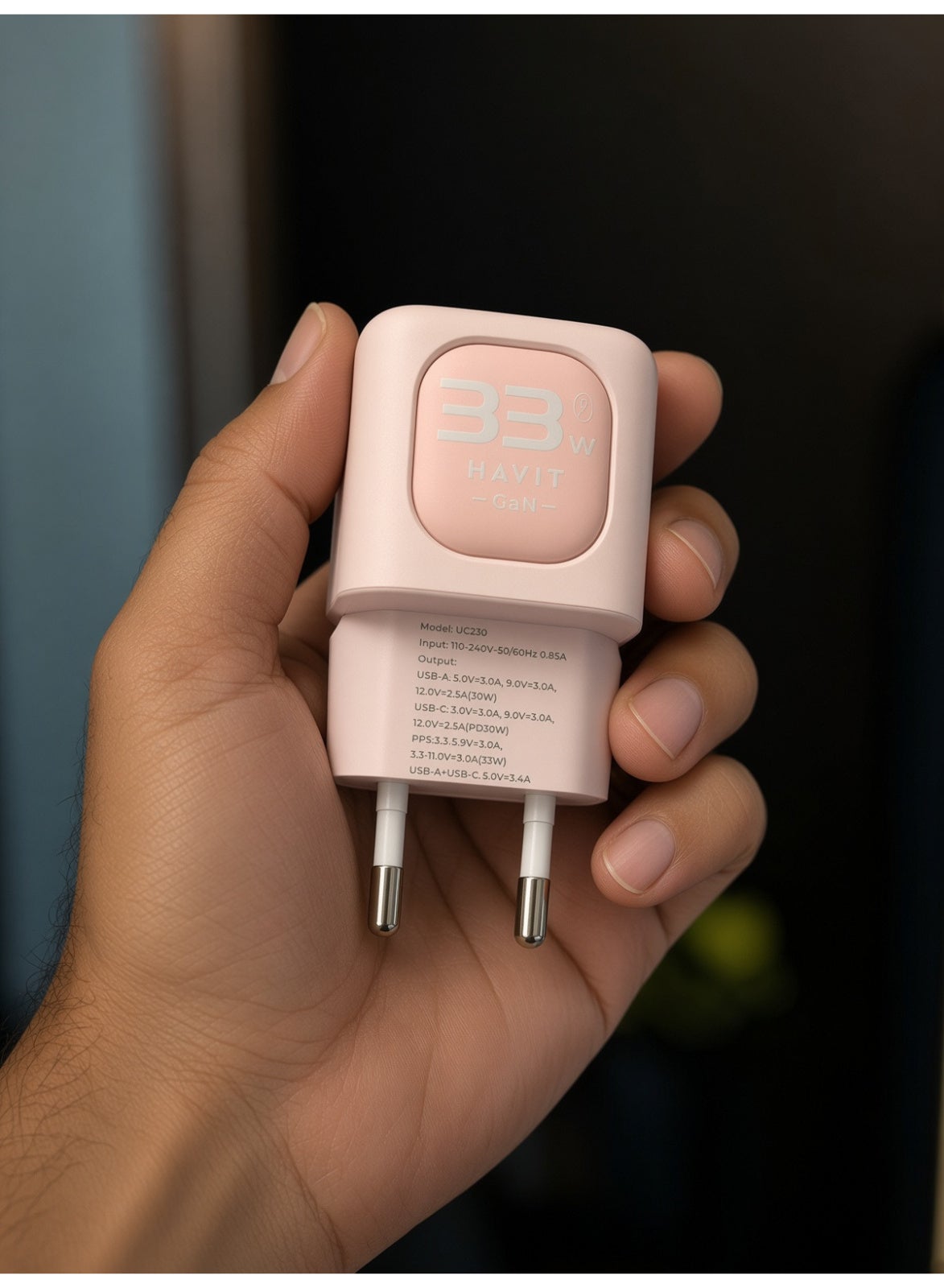 سعر ومواصفات هافيت Havit UC230EU شاحن حائط GaN بقوة 33 واط، بمنفذين USB-C يدعمان PD 3.0 وPPS، شحن سريع، مخرج PD بقوة 25 واط، محول طاقة صغير ومتوافق مع أجهزة Samsung وApple وXiaomi وRedmi واللابتوب والموبايل والساعة، وردي (ZC58DC79519E999DE3FFCZ) على Noon EG