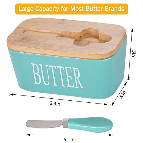 COLBEX® Premium Butter Dish with Lid & Spreader Knife | Airtight Butter Keeper Box with Bamboo Lid | Kitchen Storage Container for Butter, Cheese & Spread | Stylish Countertop Organizer - Image 3
