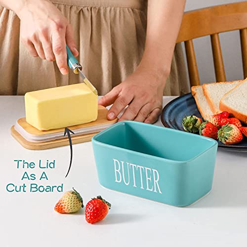 COLBEX® Premium Butter Dish with Lid & Spreader Knife | Airtight Butter Keeper Box with Bamboo Lid | Kitchen Storage Container for Butter, Cheese & Spread | Stylish Countertop Organizer - Image 2