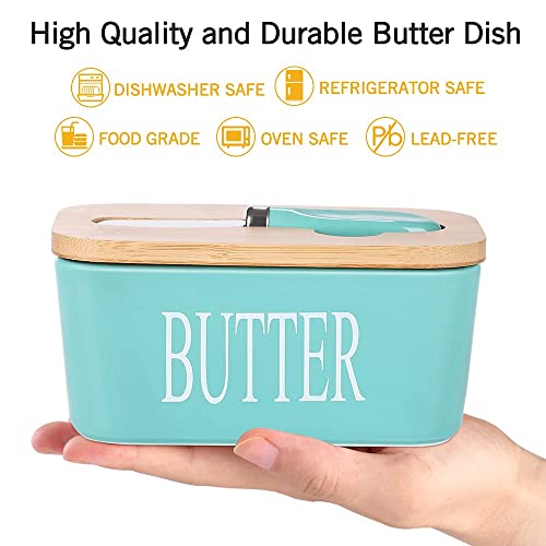 COLBEX® Premium Butter Dish with Lid & Spreader Knife | Airtight Butter Keeper Box with Bamboo Lid | Kitchen Storage Container for Butter, Cheese & Spread | Stylish Countertop Organizer - Image 4
