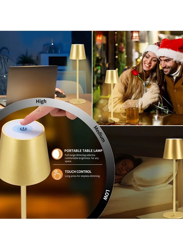 Generic Cordless Table Lamp, Portable LED Desk Lamp, 5000mAh Battery Operated, 3 Color Stepless Dimming Up, for Restaurant/Bedroom/Bars/Outdoor Party/Camping/Coffee Shop Atmosphere Night Light(SILVER) - box no 6  - Image 4