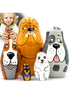 Generic Dog Nesting Dolls Set Of 5 Pcs Matryoshka Doll With Dog Figurines Dog Lover Gifts Dog Themed Gifts Nesting Dolls Dogs Dog Parents Gifts  - Image 2