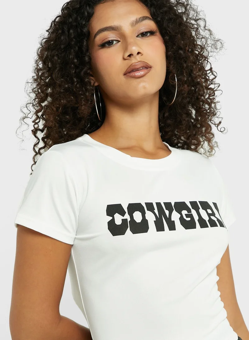 Ginger Slogan Cropped T-Shirt