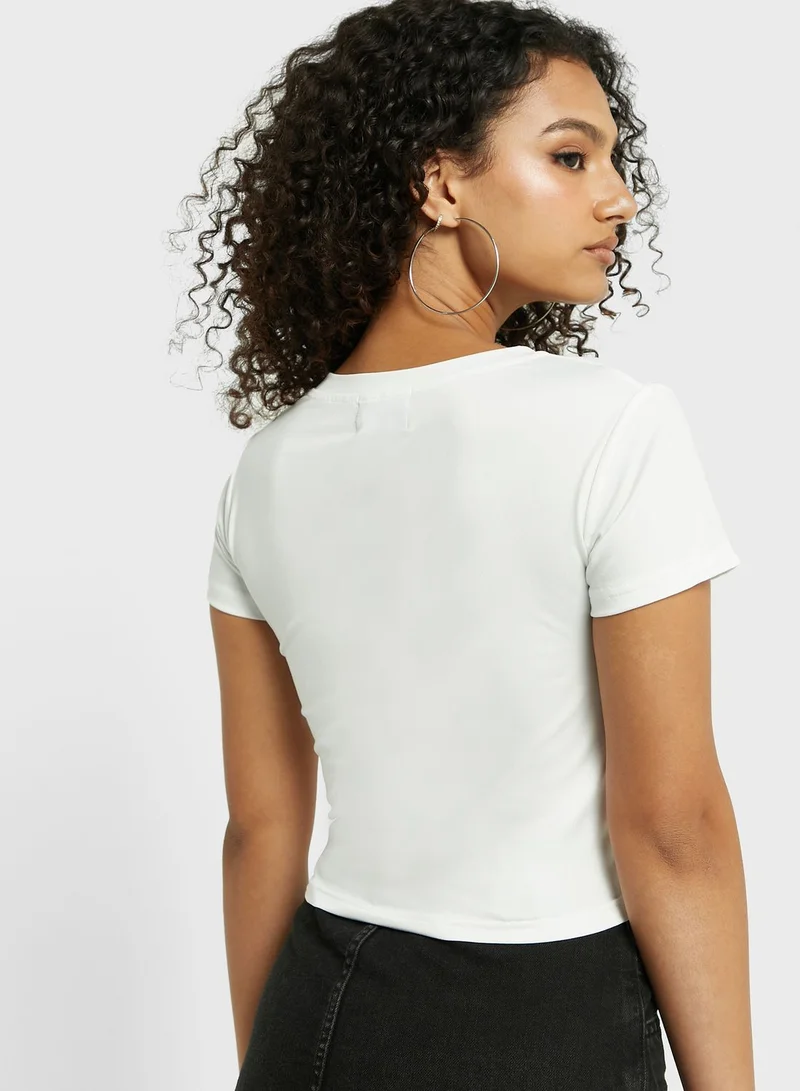 Ginger Slogan Cropped T-Shirt