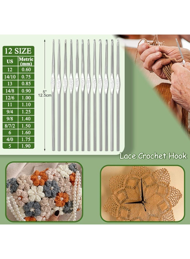 Generic Crochet Kit Beginners Crochet Hook Set with Crochet Yarn, 59PCS Portable Crochet Set with Ergonomic Crochet Hooks, Small Crochet Hooks, Travel Crochet Hook Case Full Knitting Crochet Supplies - Image 3