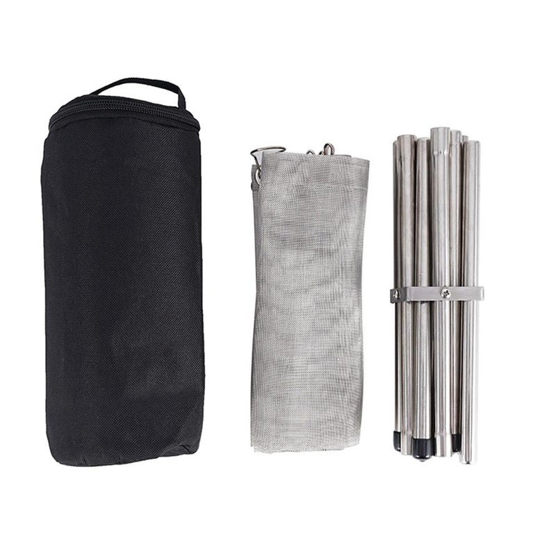 Portable Fire Pit Foldable Stainless Steel Mesh Fireplace with Carry Bag Outdoors Heat-Resistant Campfire Rack for Camping BBQ Picnic - Image 2