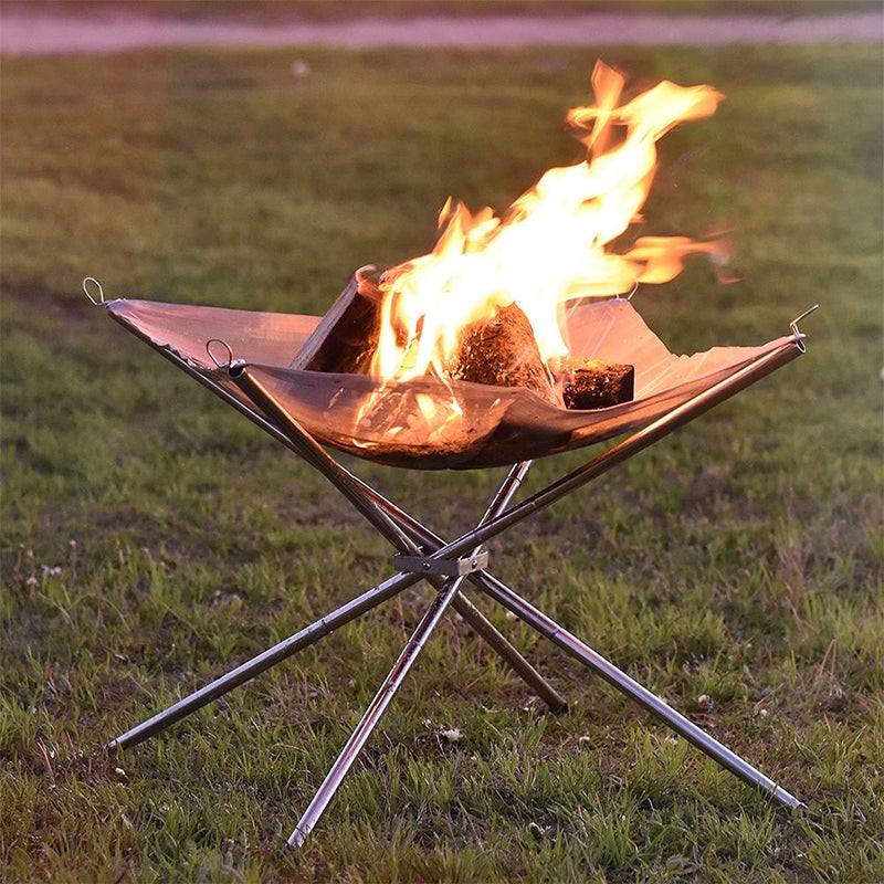 Portable Fire Pit Foldable Stainless Steel Mesh Fireplace with Carry Bag Outdoors Heat-Resistant Campfire Rack for Camping BBQ Picnic - Image 3