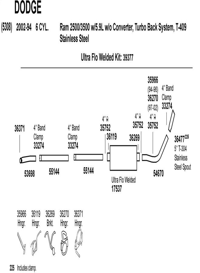 Dynomax 36371 Exhaust System Hanger for Dodge Ram 2500 - Image 2