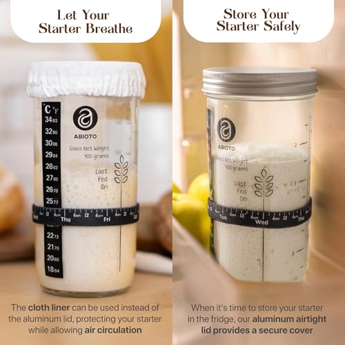 ABIOTO Complete Sourdough Supplies with 9" Round Banneton Proofing Basket and 24oz Starter Jar - Beginner-Friendly Sourdough Bread Kit and Baking Gifts for Women, Men, and Bread Bakers - Image 2