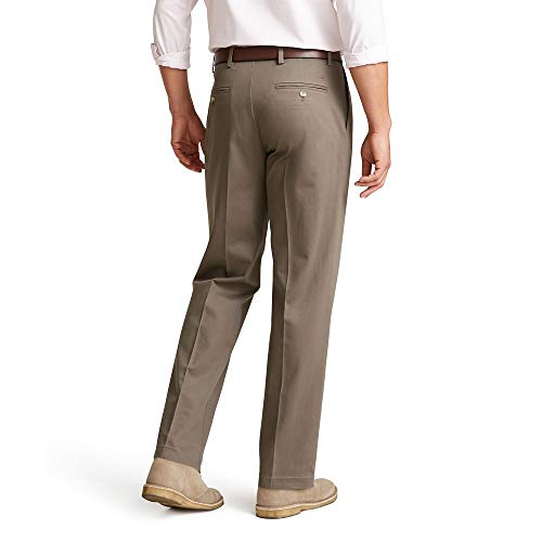 Dockers Men's Classic Fit Signature Khaki Lux Cotton Stretch Pants - Pleated (Regular and Big & Tall), Cloud, 42W x 30L - Image 3