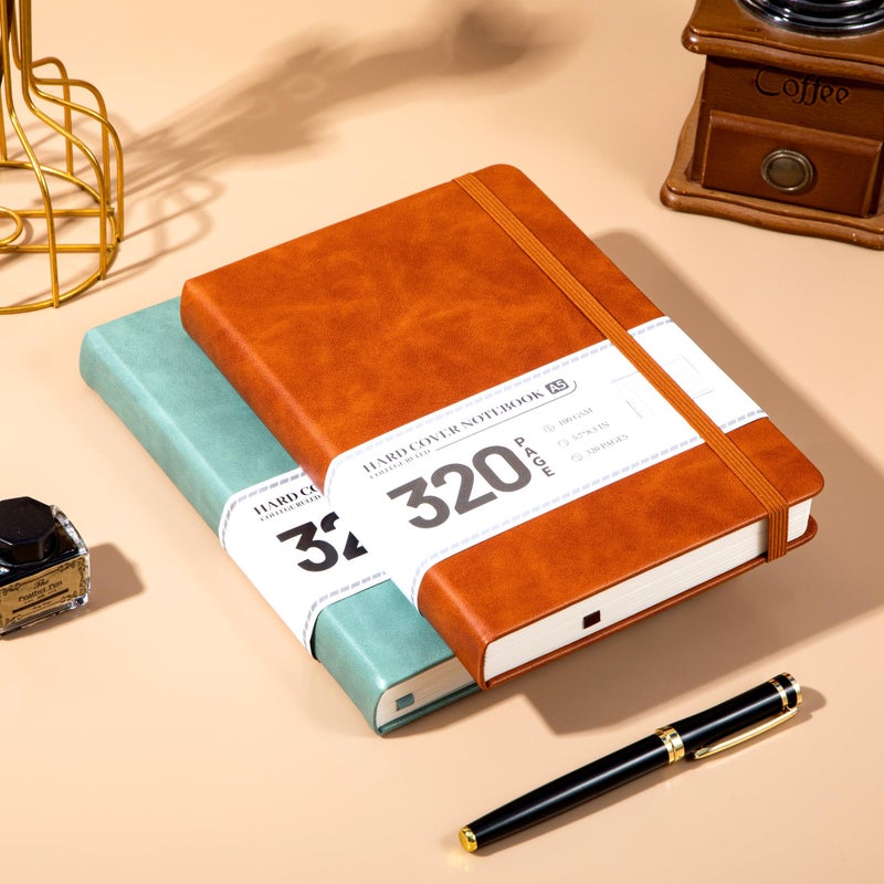 CAGIE Journal Notebook for Men Women- Brown Journaling Notebooks Journals Leather for Writing Work Diary A5 Hardcover Thick - Image 2