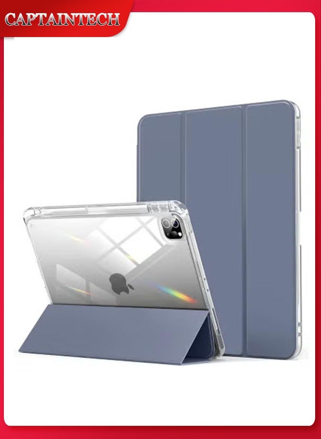 Captaintech 2024 iPad Pro 11 Case (M4/5th Gen) - Smart Tri-Fold Stand Cover with Pencil Holder | Clear Back Slim Design u0026 Auto Wake/Sleep - Image 1