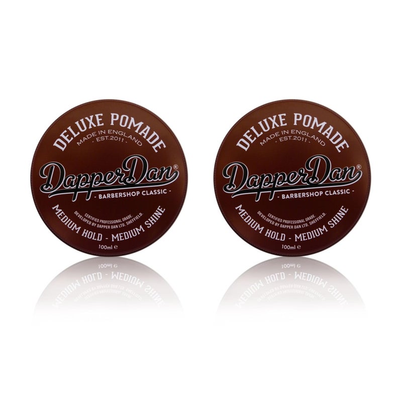 Dapper Dan Deluxe Pomade, Medium Hold Medium Shine Hair Pomade for Men, 2 x 3.38 fl oz - Image 1