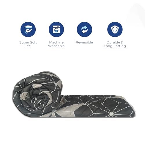 Zinnia Ultra Soft Microfibre Printed Comforter | (Print - Shapes) (Stroke Green and Red) - Image 4