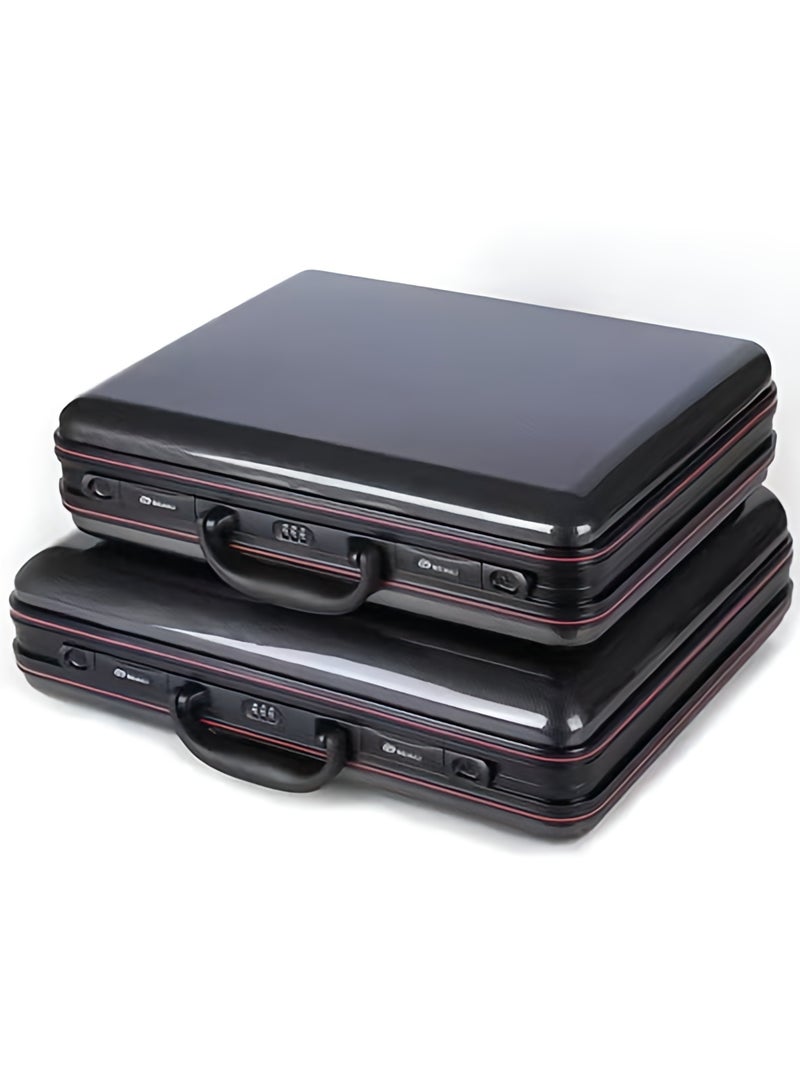 لوك 2 حقائب مكتبيه رجالي حماله لابتوب دبلوماسيه مع قفل سري ومفتاح مكون من حقيبتين مقاسين 21 و 17