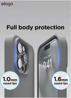 Elago Silicone Case Cover for iPhone 14 Pro - Dark Grey  - Image 3