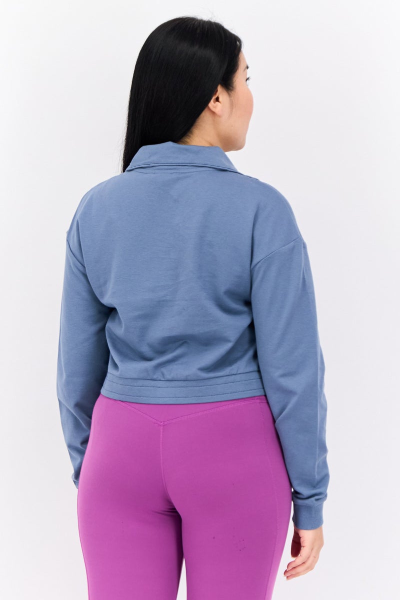 PUMA Women Sportswear Fit Long Sleeve Outdoor Sweatshirt, Blue - Image 3
