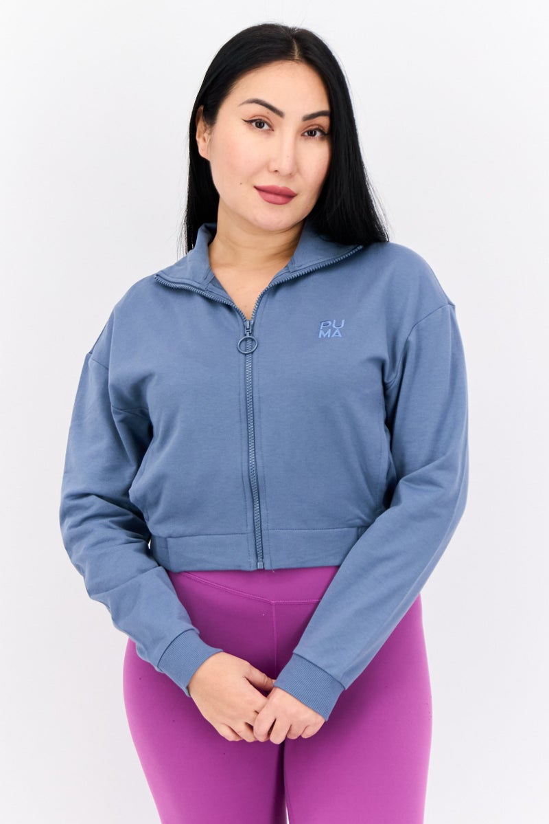 PUMA Women Sportswear Fit Long Sleeve Outdoor Sweatshirt, Blue - Image 1