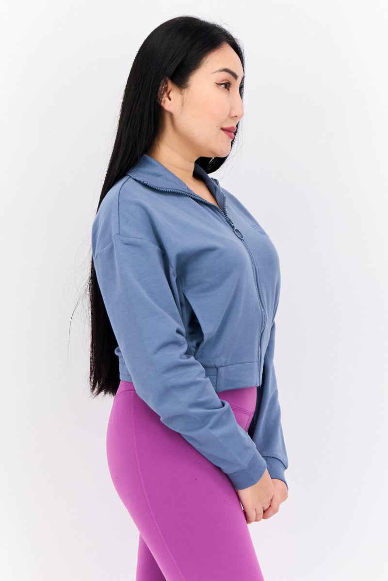 PUMA Women Sportswear Fit Long Sleeve Outdoor Sweatshirt, Blue - Image 2