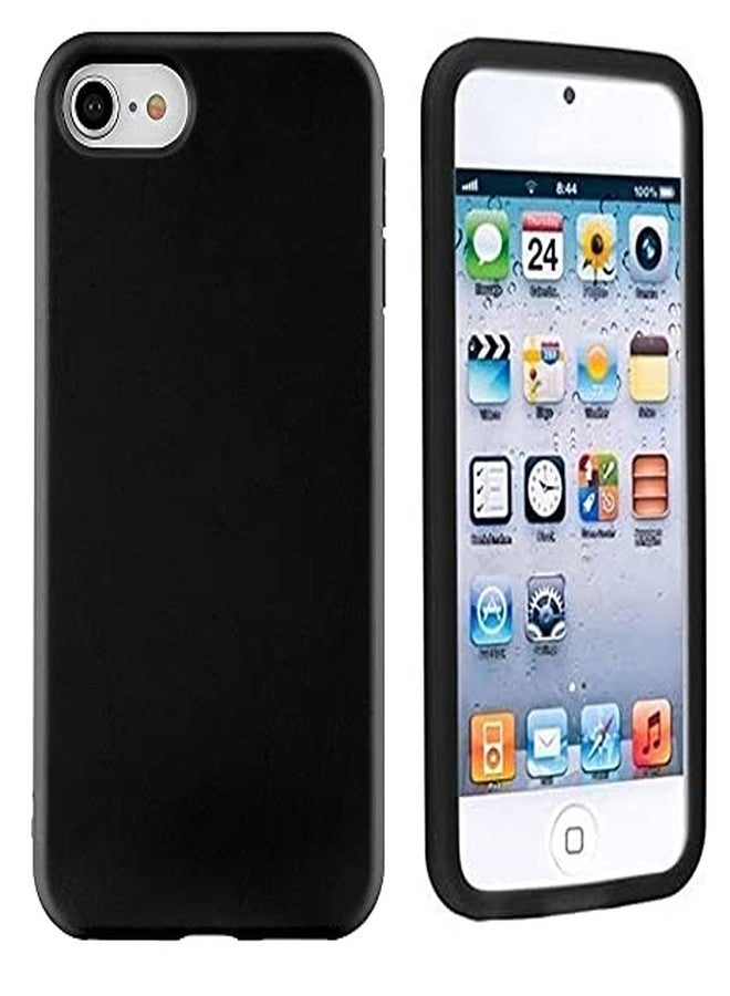 بي ال ال كيو جراب BLLQ متوافق مع أجهزة iPod Touch 5/6/7، غطاء أسود لامع ناعم من مادة TPU رفيعة - Image 1