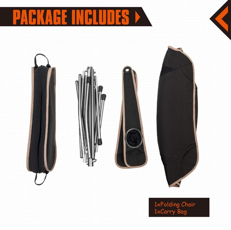 KingCamp كرسي كينغ كامب القابل للطي خفيف الوزن وقوي مع ظهر مرتفع ومساند للذراع وحامل أكواب، وزنه فقط 3.7 رطل - Image 5